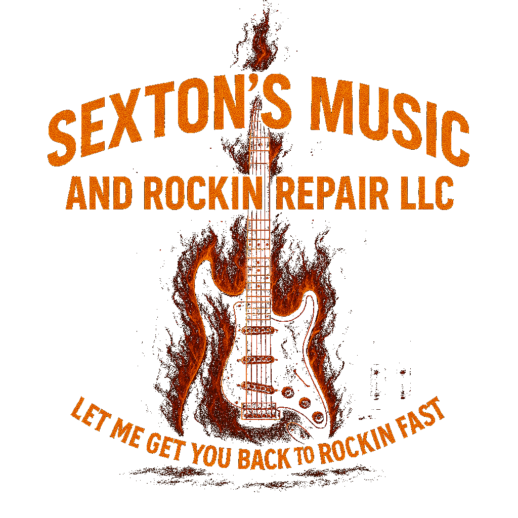 Sexton's Music and Rockin Repair Logo